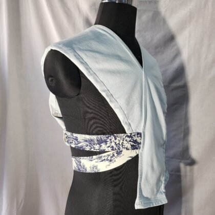 Kimono style upside-down vest