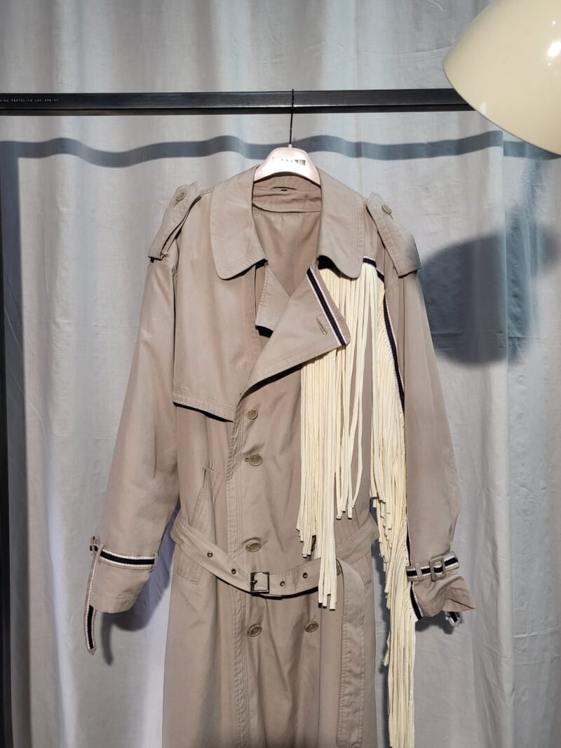 Upcycled trench-coat